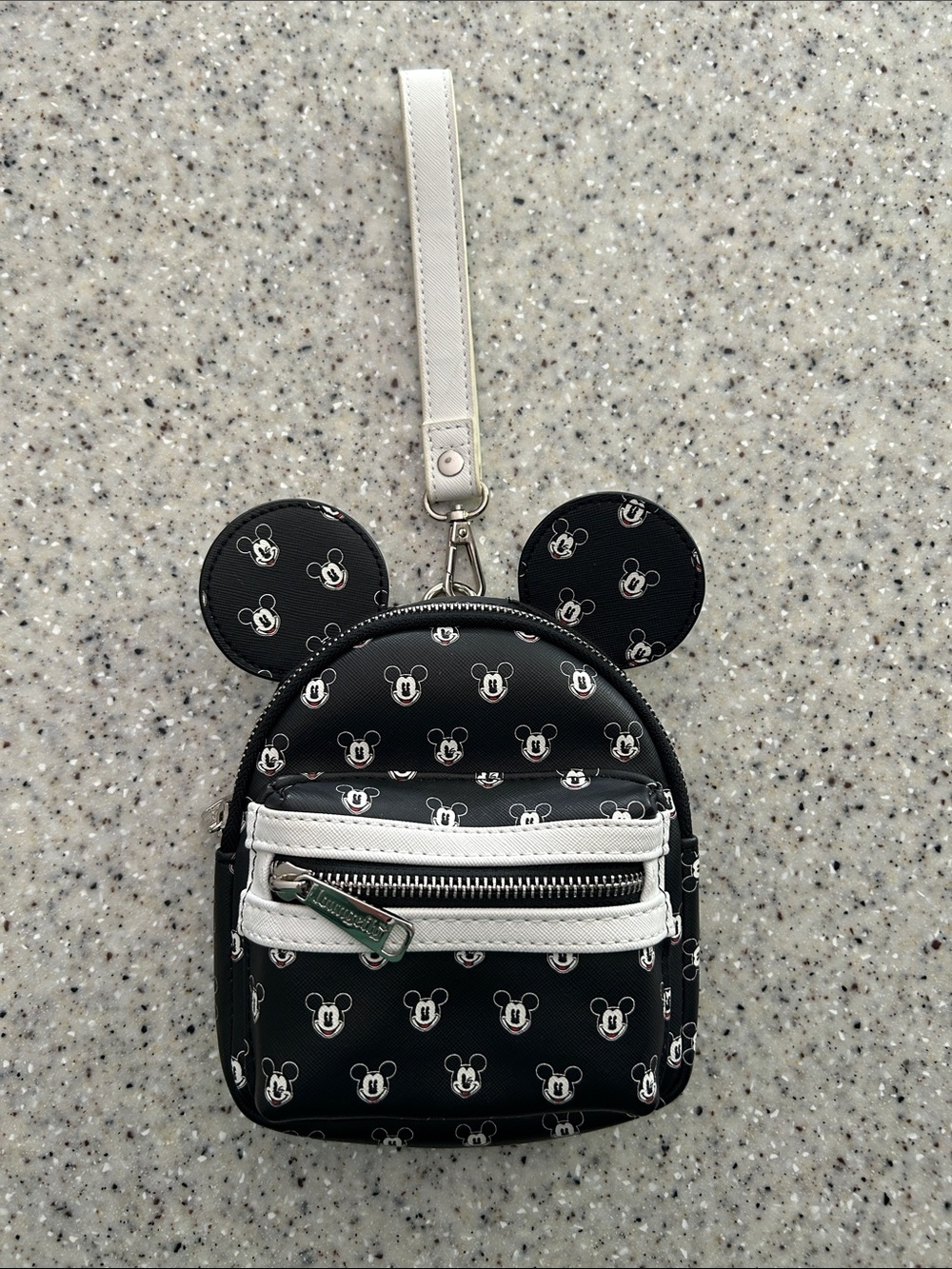 Loungefly Black & White Mickey Ear Mini Backpack Wristlet